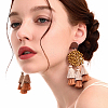 Coconut Brown Wood Stud Earring Findings EJEW-CJC0001-13-4