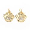 Brass Cubic Zirconia Charms ZIRC-I062-34G-1