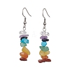 Natural Mixed Stone & Synthetic Turquoise Dangle Earrings EJEW-JE06032-1