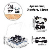 CHGCRAFT 12Pcs 3 Colors Food Grade Eco-Friendly Silicone Beads SIL-CA0001-28-2