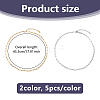 10Pcs 2 Colors 316L Surgical Stainless Steel Paperclip Chain Necklaces NJEW-DC00010-2