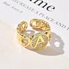 Brass Micro Pave Clear Cubic Zirconia Ooen Cuff Rings for Women RJEW-K289-02G-4
