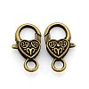 Tibetan Style Heart Lobster Claw Clasps MLF014Y-NF-1