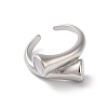 Shell Open Cuff Ring for Women RJEW-C091-03P-01-2