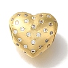 Heart Rack Plating Brass Micro Pave Clear Cubic Zirconia Beads KK-U019-02G-1