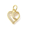 Brass Micro Pave Clear Cubic Zirconia Pendants KK-M297-13G-1