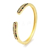 Brass Micro Pave Clear Cubic Zirconia Cuff Bangles BJEW-Z061-23C-1