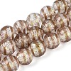 Handmade Foil Glass Beads Strands FOIL-N033-05H-1