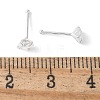 S999 Fine Silver Clear Cubic Zirconia Stud Earrings EJEW-M064-01S-01-2