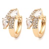 Brass Micro Pave Cubic Zirconia Hoop Earrings EJEW-D078-07KCG-1