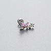 Brass Pave Pink Cubic Zirconia Cartilage Earrings FS-WGE04A7-02-1