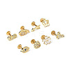 Brass Micro Pave Clear Cubic Zirconia Cartilage Earrings WGF4DCF-12-3
