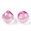 UV Plating Rainbow Iridescent Acrylic Beads OACR-G012-04A-3