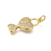 Rack Plating Brass Micro Pave Cubic Zirconia Pendants ZIRC-F142-12F-G-2