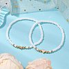 2Pcs 2 Styles Glass Seed Beaded Stretch Bracelet Sets for Women BJEW-JB11373-03-3