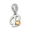Brass European Dangle Charms KK-Z097-01P-GP-1