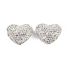 Heart Shaped Polymer Clay Rhinestone Beads CLAY-NH0002-02G-1
