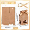 Hollow House Shaped Kraft Paper Candy Boxes CON-WH0105-12-2