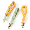 3Pcs 3 Style Cotton Handmade Braided Wrist Lanyard Pendant Decorations AJEW-TA0001-47B-1