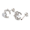 Star Brass Micro Pave Clear Cubic Zirconia Cartilage Earrings EJEW-L289-01P-01-2