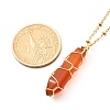Double Pointed Natural Carnelian Pendant Necklace NJEW-JN03720-03-4