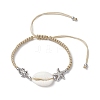 Natural Cowrie Shell Braided Bead Bracelets for Women BJEW-JB11765-05-2