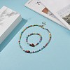 Rainbow Color Glass Beaded Bracelet & Necklace Sets SJEW-JS01269-2