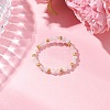 Natural Moonstone Beaded Stretch Rings for Women RJEW-JR00868-06-1