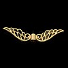 Nickel Free & Lead Free Golden Alloy Wing Beads PALLOY-J218-036G-1