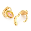 Evil Eye Real 18K Gold Plated Brass Hoop Earrings EJEW-L269-078G-2