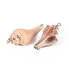 Electroplate Natural Sea Shell Big Pendants SSHEL-Q100-22KCG-2
