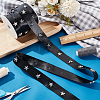 9 Yards Brass Star Stud Black PU Leather Trimmings FIND-AR0004-71-3