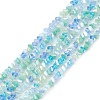 Gradient Color Electroplate Glass Bead Strands GLAA-E042-02A-1