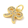 Rack Plating Brass Micro Pave Clear Cubic Zirconia Pendants KK-B093-01A-G-2