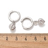 Brass Cubic Zirconia Hoop Earrings EJEW-Q015-01P-C-3