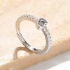 S925 Sterling Silver Adjustable Letter Rings for Women RJEW-M068-01P-C-1