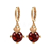 Heart Brass Micro Pave Cubic Zirconia Hoop Earrings EJEW-D318-02KCG-4
