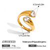 304 Stainless Steel Cubic Zirconia Finger Rings FS-WG9EDCA-07-1
