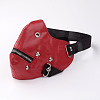 Punk Rock Style PU Leather Mouth Cover X-AJEW-D038-01-2