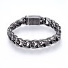 304 Stainless Steel Curb Chains Bracelets BJEW-E346-04AS-1