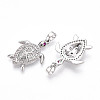 Brass Micro Pave Cubic Zirconia Pendants KK-N257-05P-2