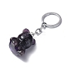 Natural Amethyst Pendant Keychains KEYC-P011-02P-07-2