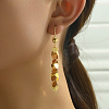 Elegant Heart Tassel Brass Hoop Earrings DN7586-3