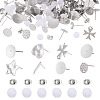 100Pcs Mixed Shapes 304 Stainless Steel Stud Earring Settings & Findings STAS-TA0005-88-1