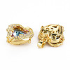 Rack Plating Brass Micro Pave Clear Cubic Zirconia Pendants KK-T060-10-RS-3