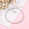 Round Transparent Frosted Glass Seed Beaded Necklaces NJEW-JN03362-05-4