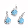 Synthetic Turquoise Pendants G-L512-N02-1