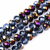 Electroplate Transparent Glass Beads Strands EGLA-A034-T6mm-F24-1