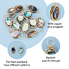 12Pcs 2 Styles Natural Abalone Shell/Paua Shell Copper Wire Wrapped Connector Charms PALLOY-AB00261-5