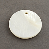 Flat Round Sea Shell Charms SSHEL-R025-15mm-2